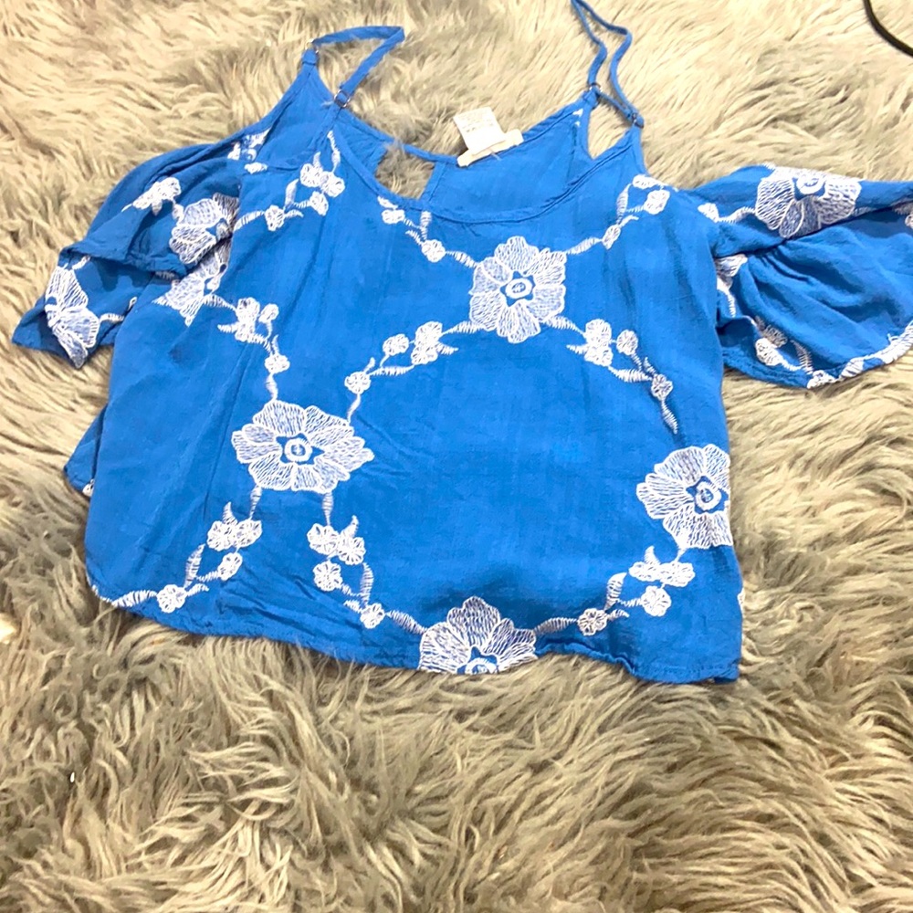 Blue and white crop